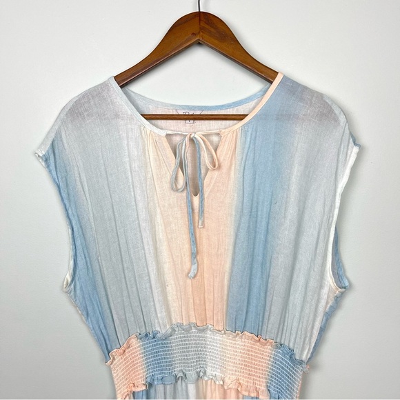 Rails Ashlyn Sunset Gradient Linen Blend Pastel Midi Dress - Picture 3 of 8